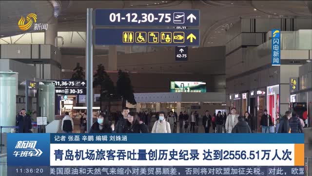 青岛机场旅客吞吐量创历史纪录 达到2556.51万人次
